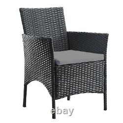 Rattan Garden Furniture Set 3 Piece Outdoor Bistro Table Chairs Patio Wicker