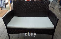 Rattan Garden Furniture Set 4 Piece Chairs, Sofa, Table Indoor or Outdoor