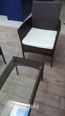Rattan Garden Furniture Set 4 Piece Chairs, Sofa, Table Indoor or Outdoor