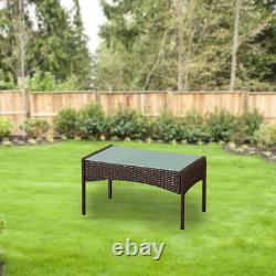 Rattan Garden Furniture Set 4 Piece Chairs Sofa Table Outdoor Brown
