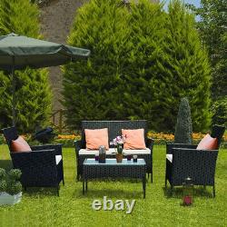 Rattan Garden Furniture Set 4 Piece Chairs Sofa Table Outdoor Patio Set