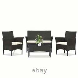 Rattan Garden Furniture Set 4 Piece Chairs Sofa Table Outdoor Patio Set