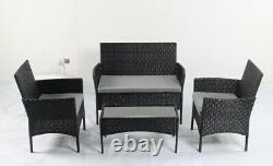 Rattan Garden Furniture Set 4 Piece Chairs Sofa Table Outdoor Patio Set