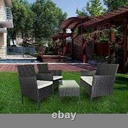 Rattan Garden Furniture Set 4 Piece Chairs Sofa Table Outdoor Patio Set