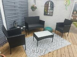 Rattan Garden Furniture Set 4 Piece Chairs Sofa Table Outdoor Patio Set