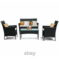 Rattan Garden Furniture Set 4 Piece Chairs Sofa Table Outdoor Patio Set