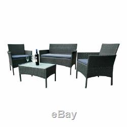 Rattan Garden Furniture Set 4 Piece Chairs Sofa Table Outdoor Patio Set