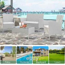 Rattan Garden Furniture Set 4 Piece Chairs Sofa Table Outdoor Patio Set