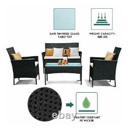 Rattan Garden Furniture Set 4 Piece Chairs Sofa Table Outdoor Patio Set