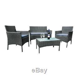 Rattan Garden Furniture Set 4 Piece Chairs Sofa Table Outdoor Patio Set