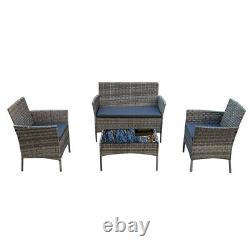 Rattan Garden Furniture Set 4 Piece Chairs Sofa Table Outdoor Patio Set Sfs010