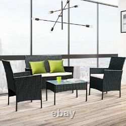 Rattan Garden Furniture Set 4 Piece Chairs Sofa Table Patio Outdoor Conservator