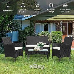 Rattan Garden Furniture Set 4 Piece Chairs Sofa Table Patio Outdoor Conservatory