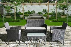 Rattan Garden Furniture Set 4 Piece Chairs Table for Patio Outdoor Conservatory