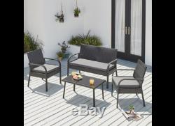 Rattan Garden Furniture Set 4 Piece Conservatory Patio Outdoor Table Chairs Sofa