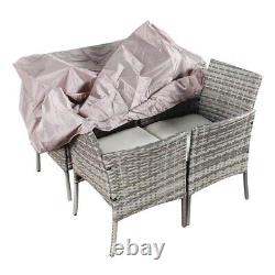 Rattan Garden Furniture Set 4 Piece Mixed Grey Chairs Sofa Table Outdoor Patio