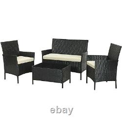 Rattan Garden Furniture Set 4 Piece Outdoor Patio Furniture Chairs Sofa Table