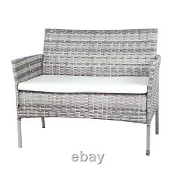 Rattan Garden Furniture Set 4 Piece Outdoor Patio Sofa Table Chair Bistro Wicker