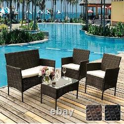 Rattan Garden Furniture Set 4 Piece Outdoor Sofa Chair Table Patio Conservatory