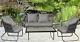 Rattan Garden Furniture Set 4 Piece Patio Outdoor Table Chairs Lounge Grey