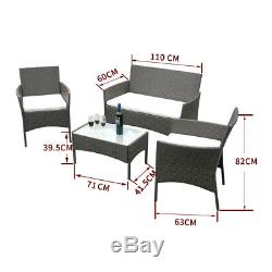 Rattan Garden Furniture Set 4 Piece chairs sofa Table Outdoor Patio Conservatory