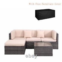 Rattan Garden Furniture Set 4-Seater Combo Modular Sofa with Cover Patio Outdoor