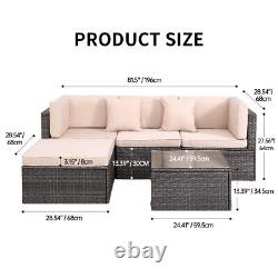 Rattan Garden Furniture Set 4-Seater Combo Modular Sofa with Cover Patio Outdoor