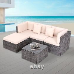 Rattan Garden Furniture Set 4-Seater Combo Modular Sofa with Cover Patio Outdoor