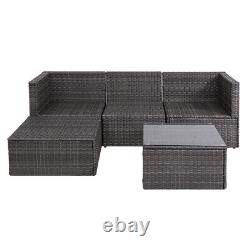 Rattan Garden Furniture Set 4-Seater Combo Modular Sofa with Cover Patio Outdoor