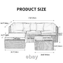 Rattan Garden Furniture Set 4 Seater Combo Sectional Modular Patio Sofa Set