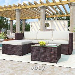 Rattan Garden Furniture Set 4 Seater Corner Sofa Coffee Table Patio Outdoor