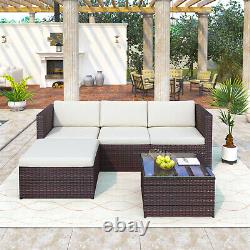 Rattan Garden Furniture Set 4 Seater Corner Sofa Coffee Table Patio Outdoor