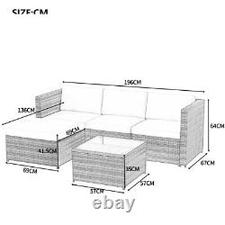 Rattan Garden Furniture Set 4 Seater Corner Sofa Coffee Table Patio Outdoor