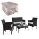 Rattan Garden Furniture Set 4 Piece Outdoor Patio Wicker Table Sofa & Two Chairs