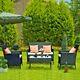 Rattan Garden Furniture Set 5 Piece 4 Seater Outdoor Chairs Sofa Table Balcony