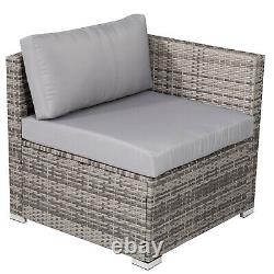Rattan Garden Furniture Set 7 Seater Corner Sofa Set with Dining Table Cushions