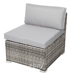 Rattan Garden Furniture Set 7 Seater Corner Sofa Set with Dining Table Cushions