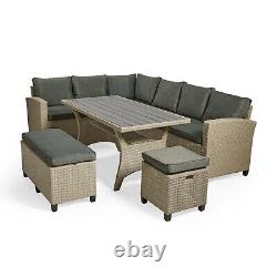 Rattan Garden Furniture Set, 9 Seater Outdoor Dining & Patio Sofa Set, VonHaus