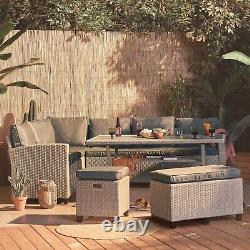 Rattan Garden Furniture Set, 9 Seater Outdoor Dining & Patio Sofa Set, VonHaus