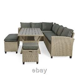 Rattan Garden Furniture Set, 9 Seater Outdoor Dining & Patio Sofa Set, VonHaus