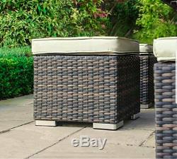 Rattan Garden Furniture Set 9 Seater Sofa Table Stool Patio Conservatory Corner