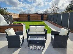 Rattan Garden Furniture Set BLACK or BROWN Outdoor Table Chair Sofa Patio