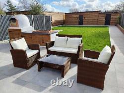 Rattan Garden Furniture Set BLACK or BROWN Outdoor Table Chair Sofa Patio