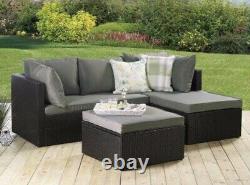 Rattan Garden Furniture Set Bali Outdoor Patio Corner Sofa Table Set Cushions