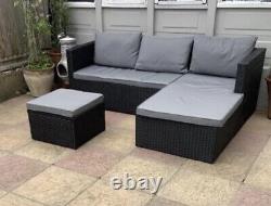 Rattan Garden Furniture Set Bali Outdoor Patio Corner Sofa Table Set Cushions