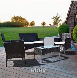 Rattan Garden Furniture Set, Bigzzia 4 Piece Patio Rattan Furniture Sofa Weaving