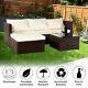 Rattan Garden Furniture Set Corner Sofa Glass Table Brown/black Outdoor Comfort