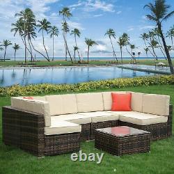 Rattan Garden Furniture Set Corner Sofa Table Chairs 6 Seater Outdoor Furniture