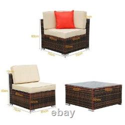 Rattan Garden Furniture Set Corner Sofa Table Chairs 6 Seater Outdoor Furniture