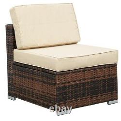 Rattan Garden Furniture Set Corner Sofa Table Chairs 6 Seater Outdoor Furniture